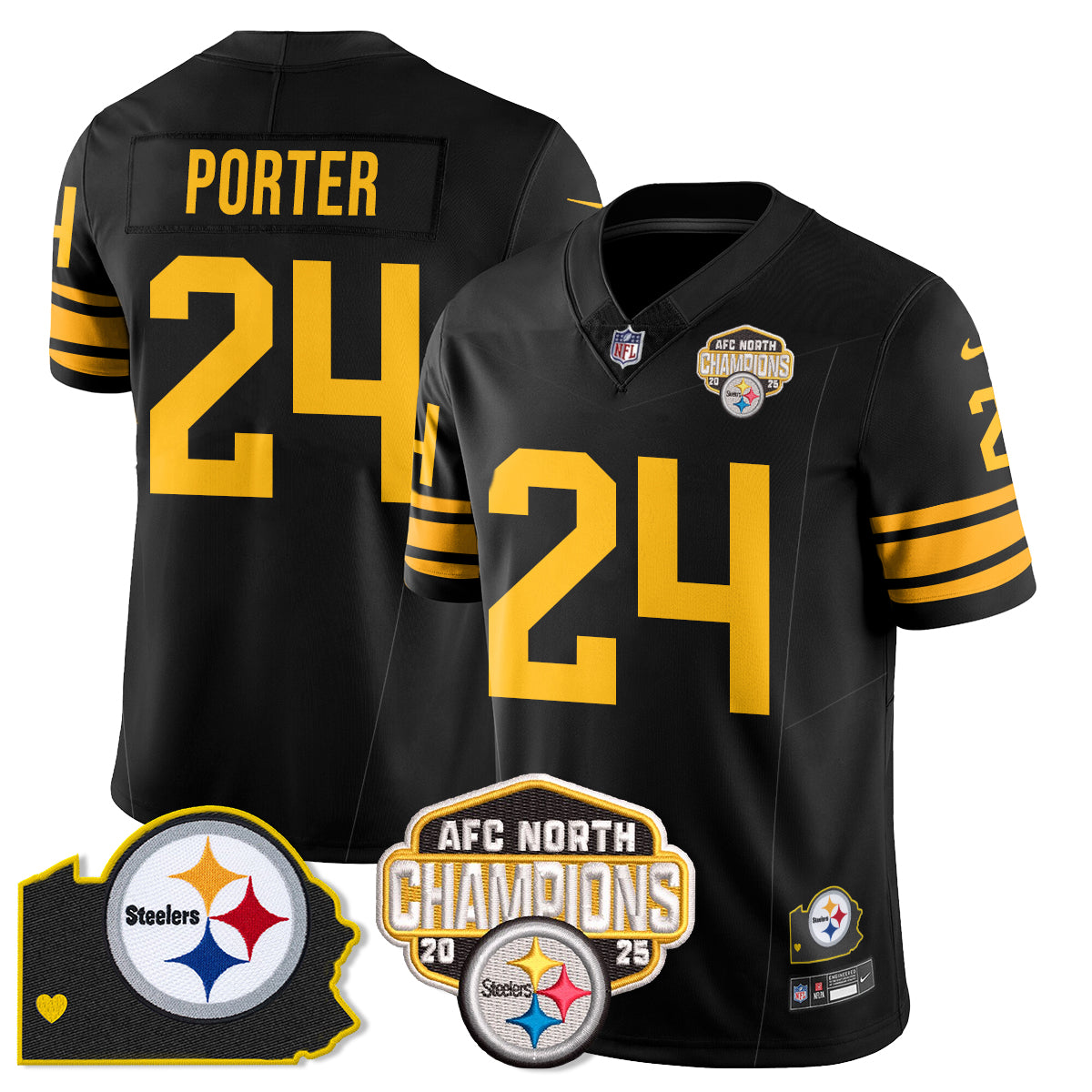 PIT AFC North Division Champions Vapor Limited Jersey - Stitched