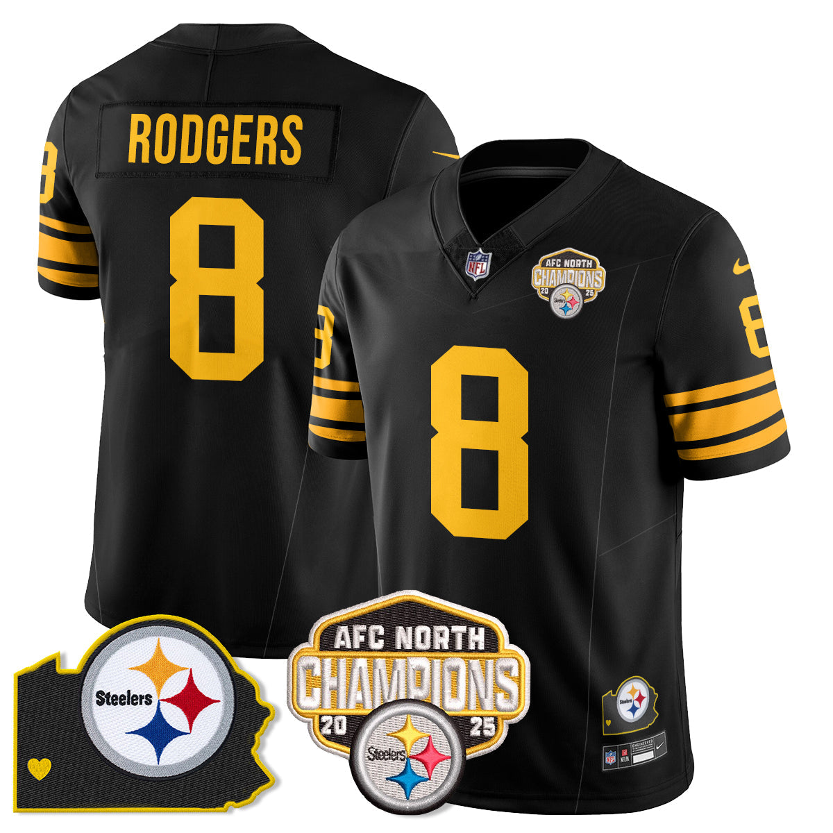PIT AFC North Division Champions Vapor Limited Jersey - Stitched