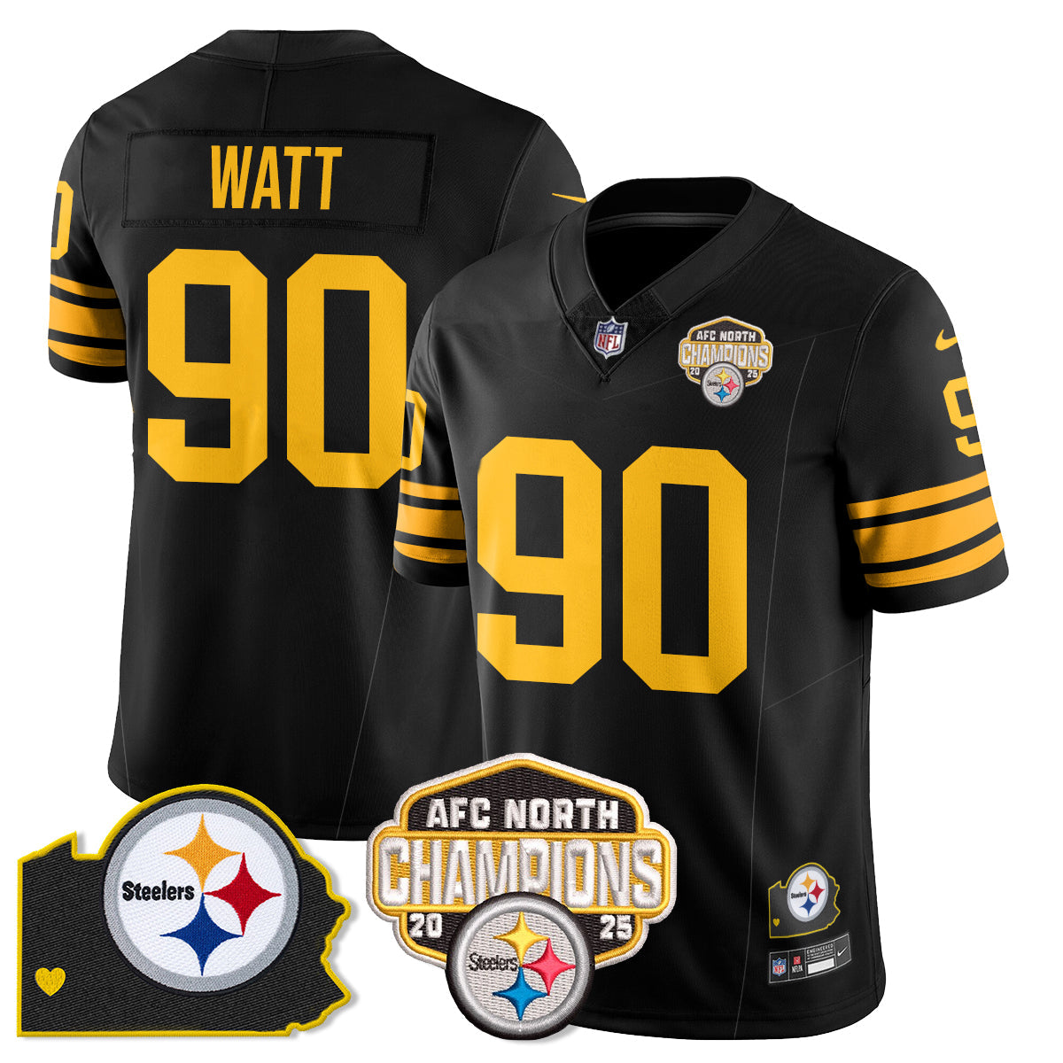 PIT AFC North Division Champions Vapor Limited Jersey - Stitched