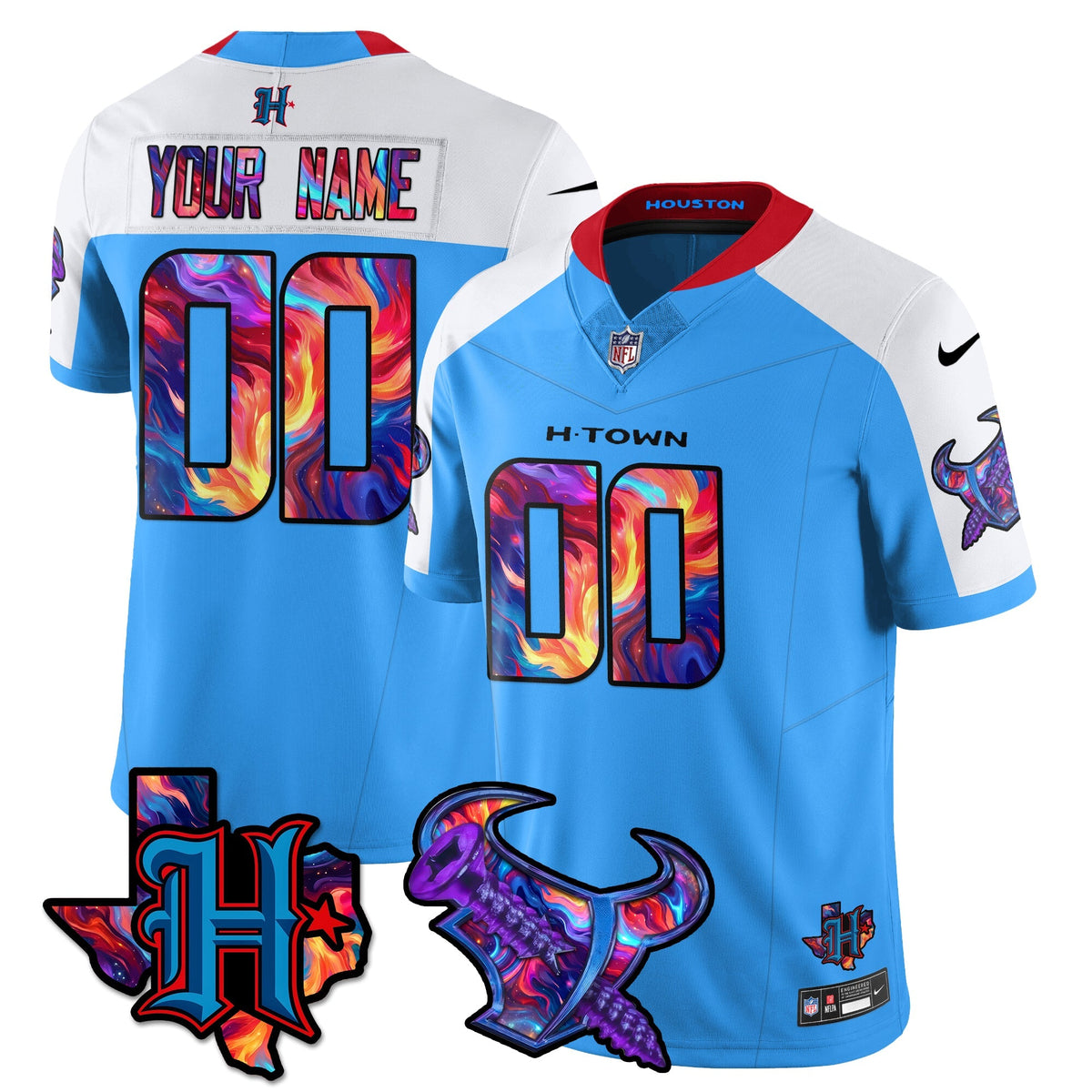 HOU Special Vapor Limited Custom Jersey - Stitched
