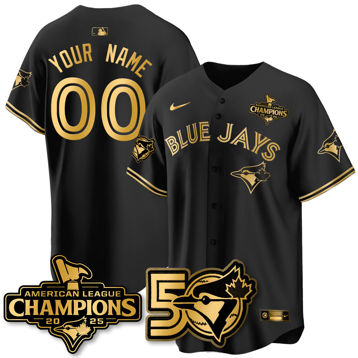 Custom TBJ 2025 American League Champions Vapor Limited Jersey - 50th Season - Stitched