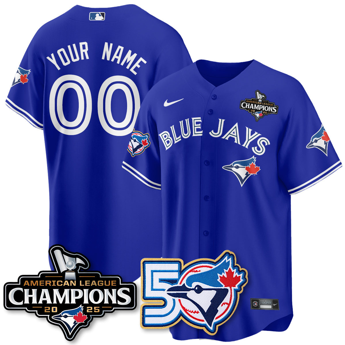 Custom TBJ 2025 American League Champions Vapor Limited Jersey - 50th Season - Stitched