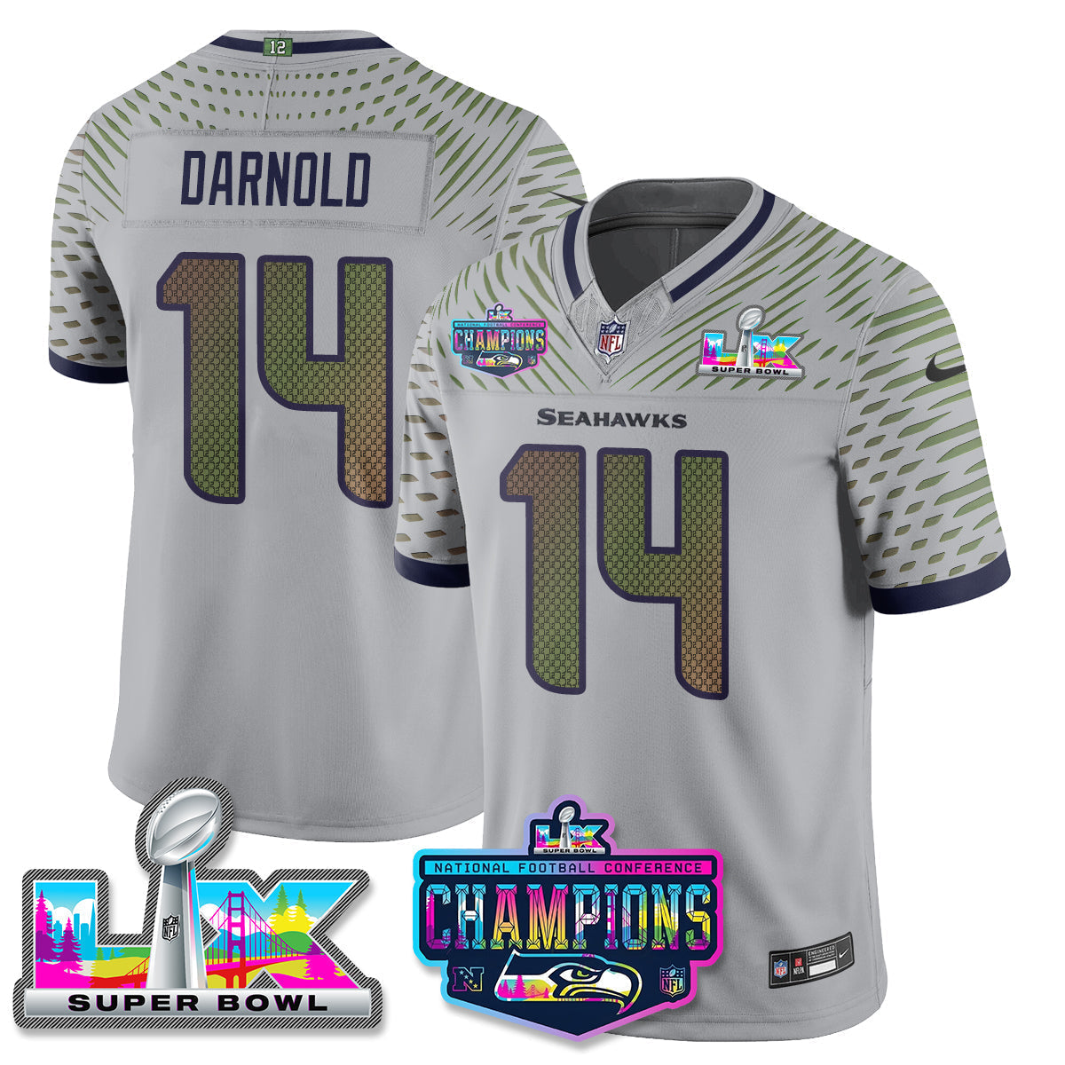 SEA 2025 Vapor Limited Jersey - NFC Champions Limited Patch - Stitched n10