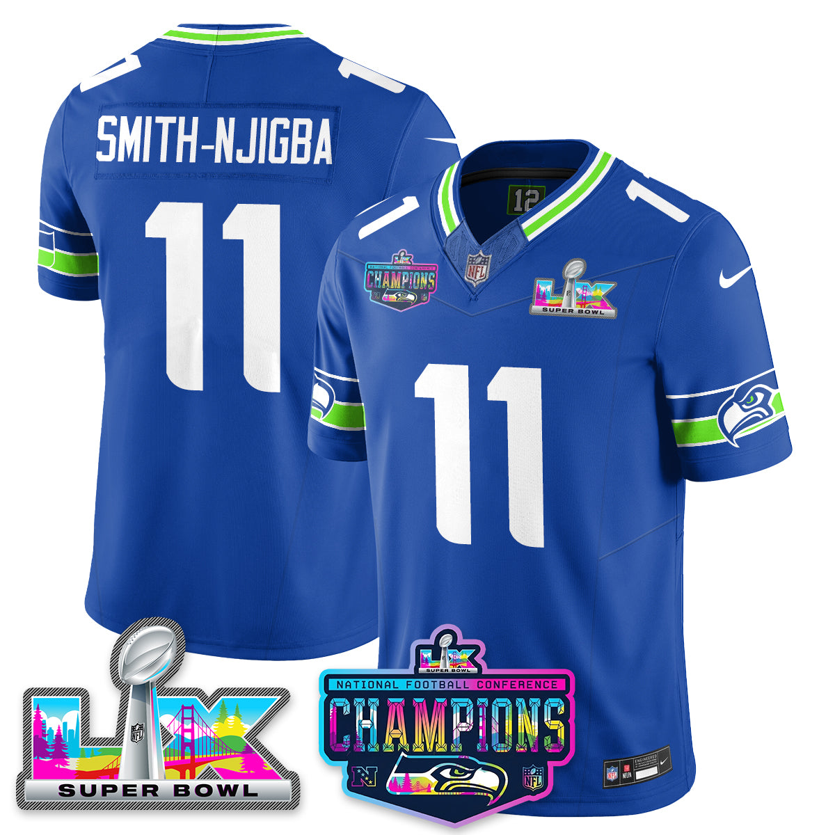 SEA 2025 Vapor Limited Jersey - NFC Champions Limited Patch - Stitched n10