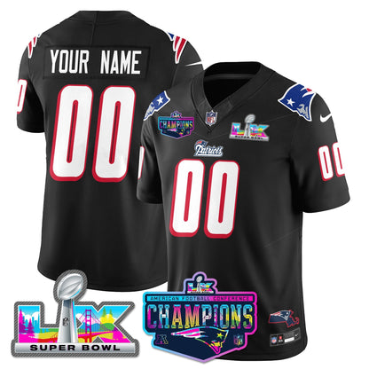 Custom NE 1996 Throwback Limited Vapor Jersey - 2025 AFC Champions Limited Patch - All Stitched