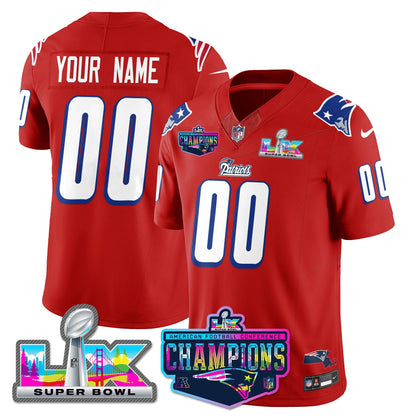 Custom NE 1996 Throwback Limited Vapor Jersey - 2025 AFC Champions Limited Patch - All Stitched