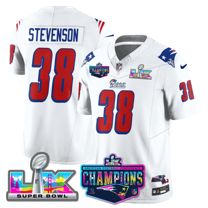 NE 1996 Throwback Limited Vapor Jersey - 2025 AFC Champions Limited Patch - All Stitched