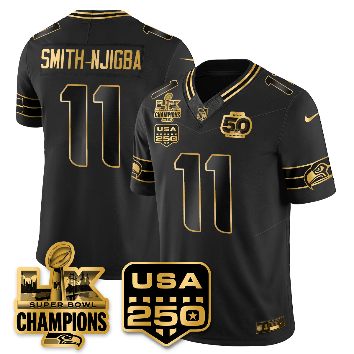 SEA Super Bowl LX Champions Jersey - Stitched N1