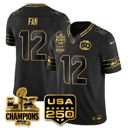 SEA SBLX Champs & US 250th Patch Vapor Limited Jersey - Stitched
