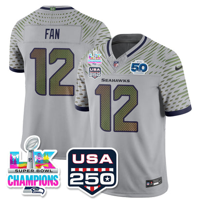 SEA SBLX Champs & US 250th Patch Vapor Limited Jersey - Stitched