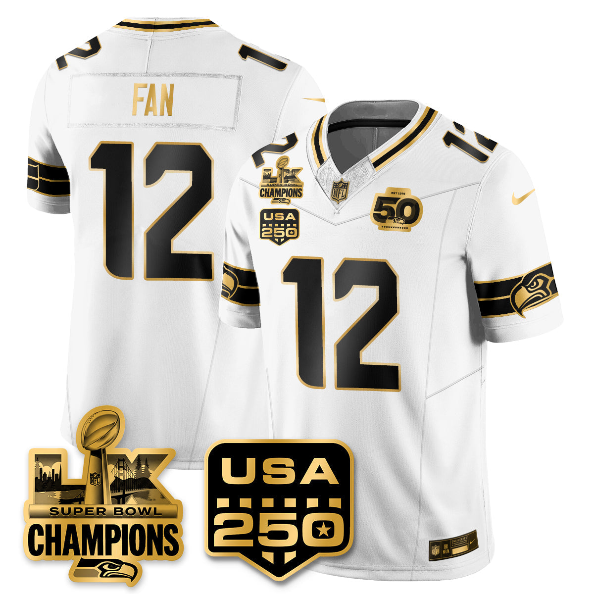 SEA Super Bowl LX Champions Jersey - Stitched N1
