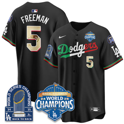 LAD Mexico World Series Champions Jersey - 9x Champs - Stitched