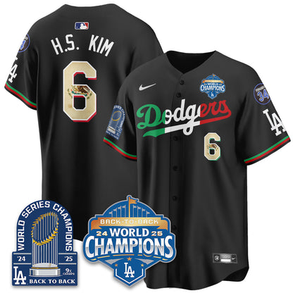 LAD Mexico World Series Champions Jersey - 9x Champs - Stitched