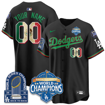 Custom LAD Mexico World Series Champions Jersey - 9x Champs - Stitched