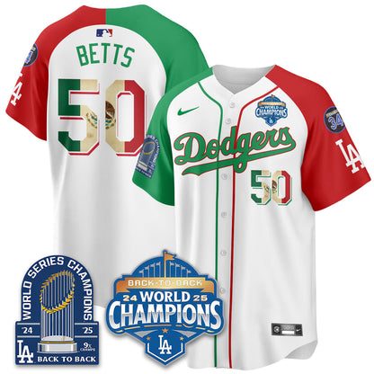 LAD Mexico World Series Champions Jersey - 9x Champs - Stitched