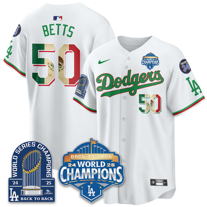 LAD Mexico World Series Champions Jersey - 9x Champs - Stitched