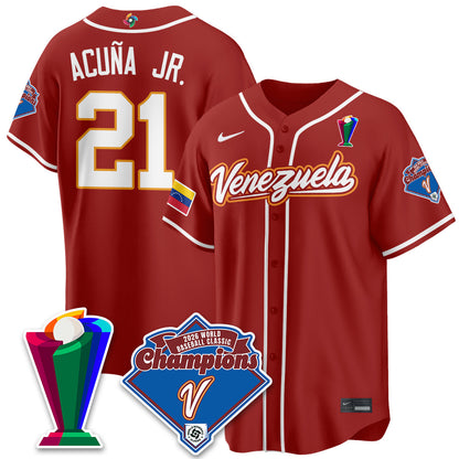 Venezuela Baseball 2026 World Baseball Classic Champions Limited Jersey - Stitched