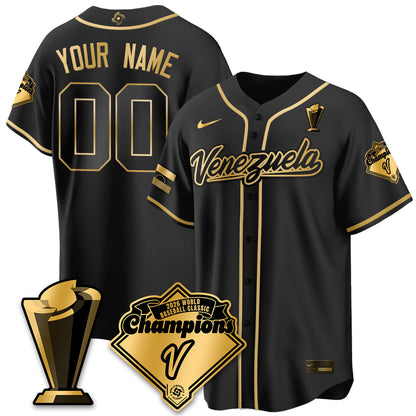 Venezuela Baseball 2026 World Baseball Classic Champions Limited Custom Jersey - Stitched