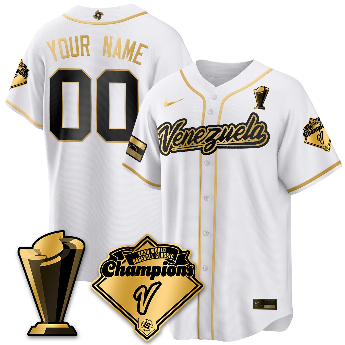 Venezuela Baseball 2026 World Baseball Classic Champions Limited Jersey - Stitched