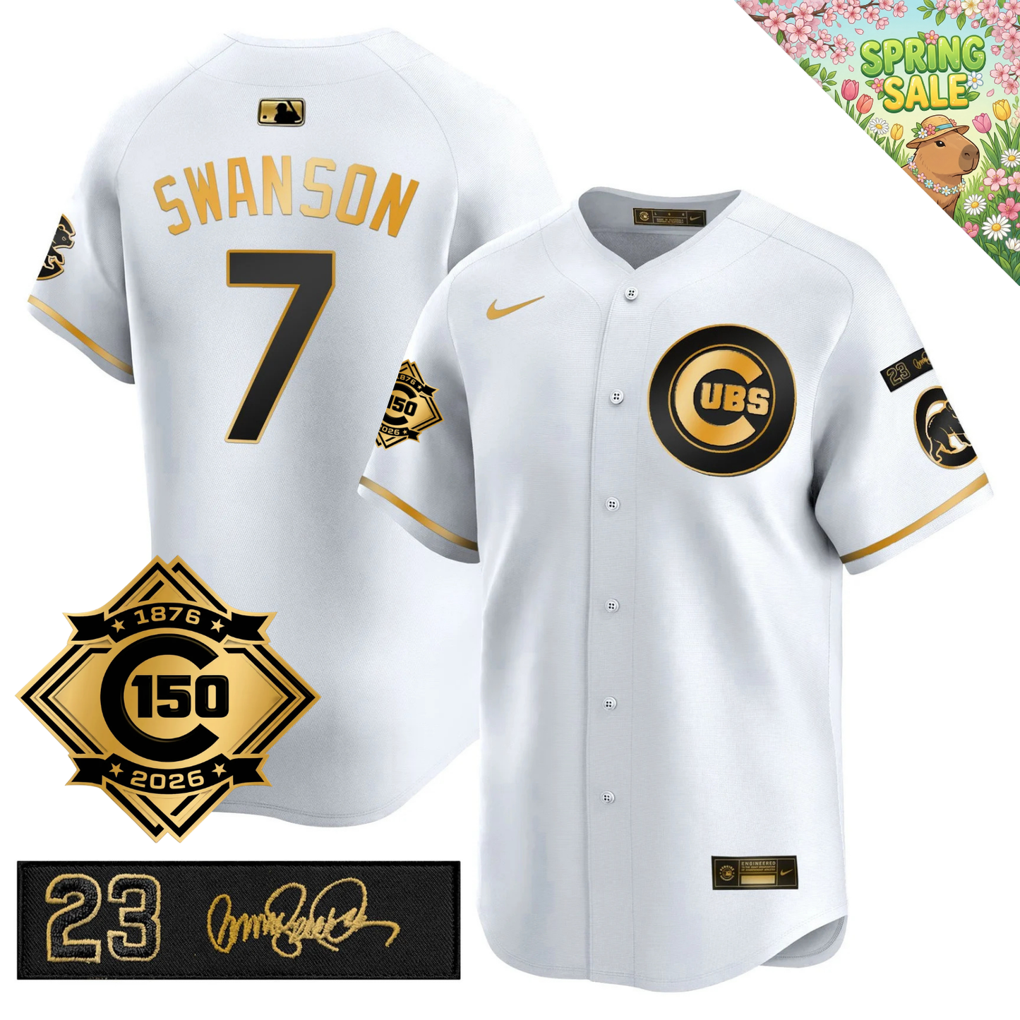 CHC 150th Anniversary & 'Ryne Sandberg Tribute' Patch Vapor Premier Limited Jersey - All Stitched