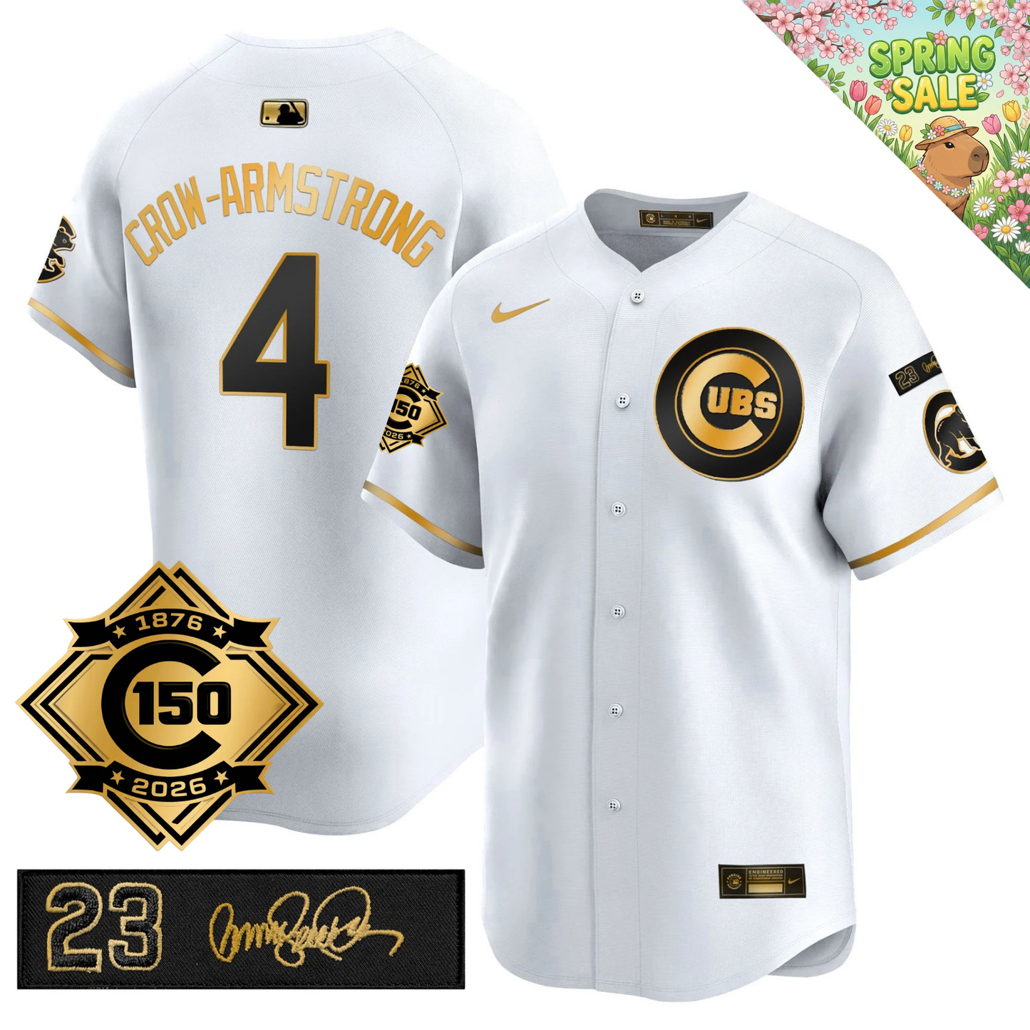 CHC 150th Anniversary & 'Ryne Sandberg Tribute' Patch Vapor Premier Limited Jersey - All Stitched