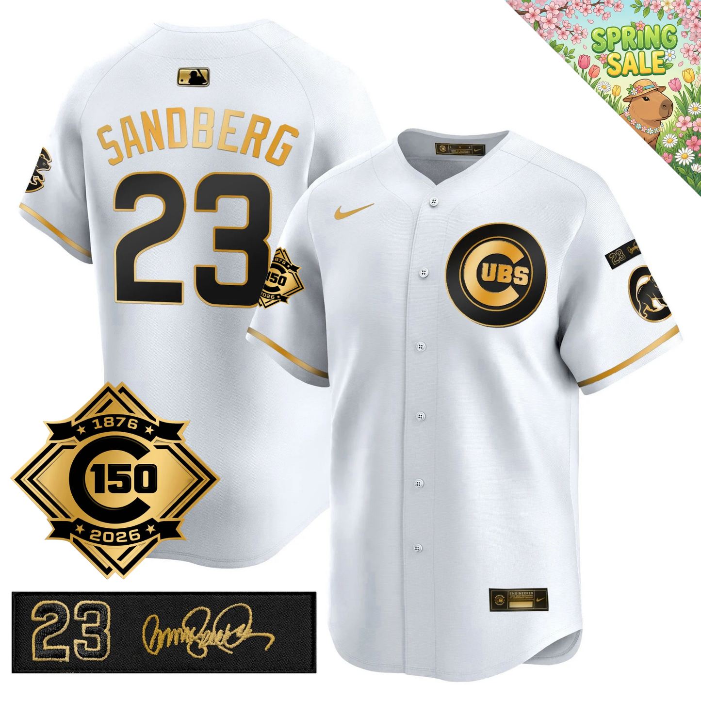 CHC 150th Anniversary & 'Ryne Sandberg Tribute' Patch Vapor Premier Limited Jersey - All Stitched