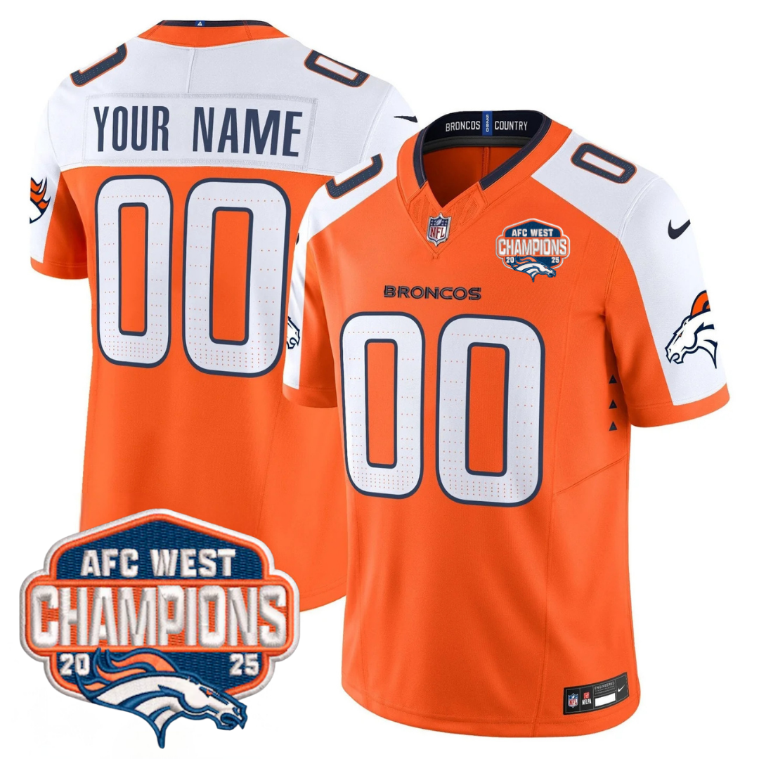 Custom DEN AFC West Champions Patch Vapor Limited Jersey V2 - Stitched