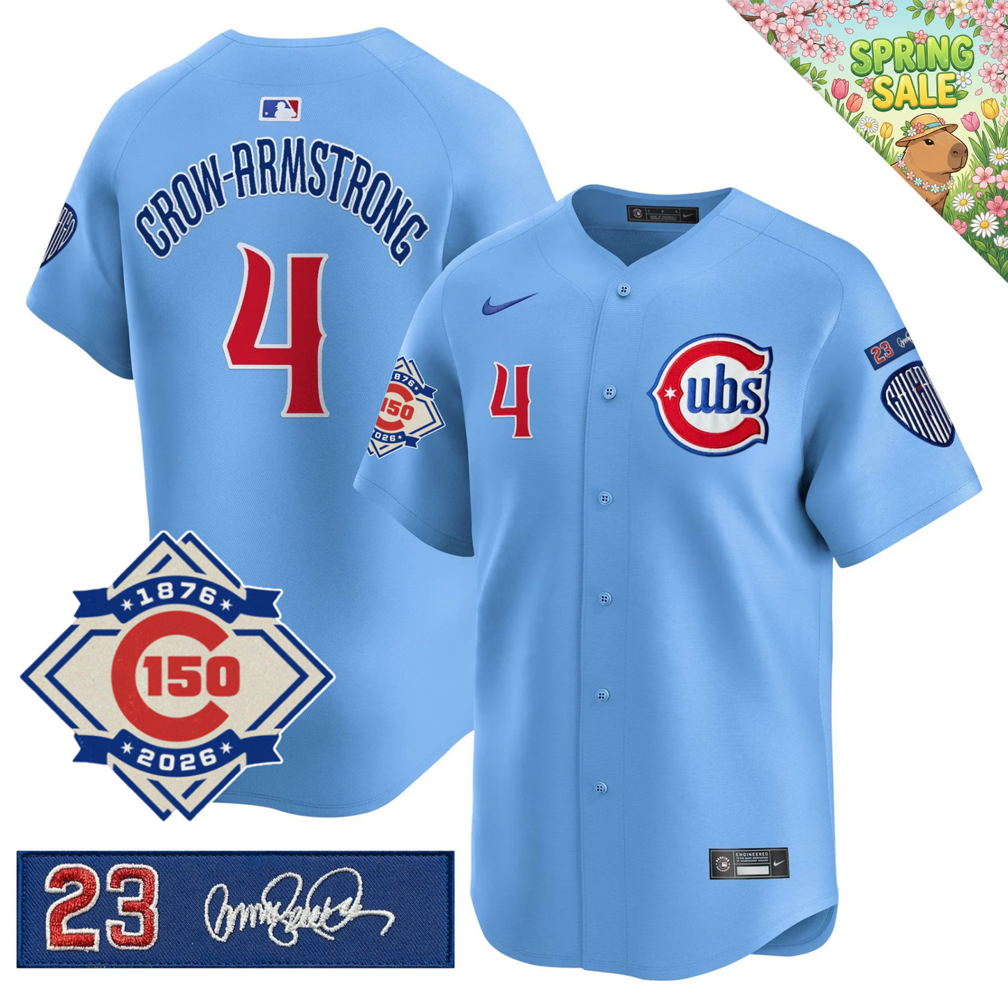CHC 150th Anniversary & 'Ryne Sandberg Tribute' Patch Vapor Premier Limited Jersey - All Stitched