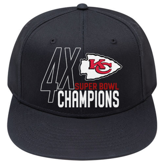 KC 4x Super Bowl Champions Snapback Cap - Printed V2