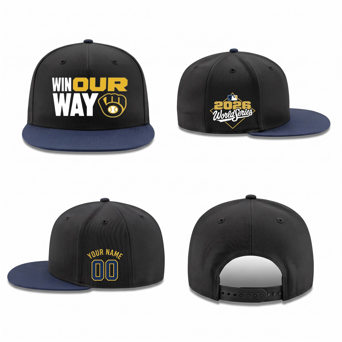 MIL Win Our Way Personalized Snapback Cap - Printed