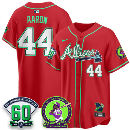 Atlanta Braves Hank Aaron 715th Home Run X Galaxy Version Jersey - Stitched