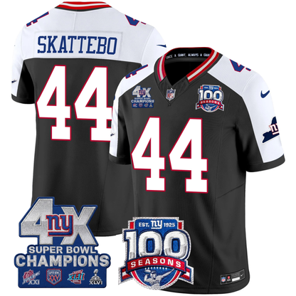 NYG 4X Champions & 100th Season Patch Vapor Limited Gold Jersey - Stitched-NQD