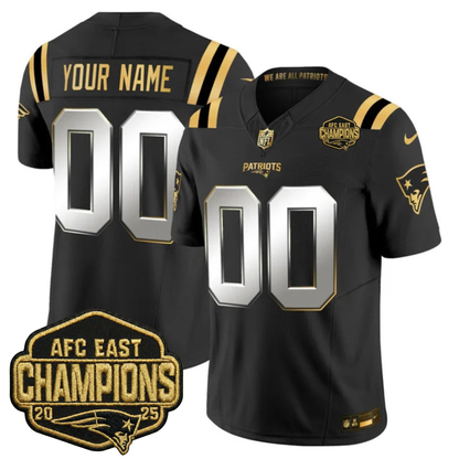NE 2025 AFC East Champions Gold Vapor Limited Jersey - Stitched