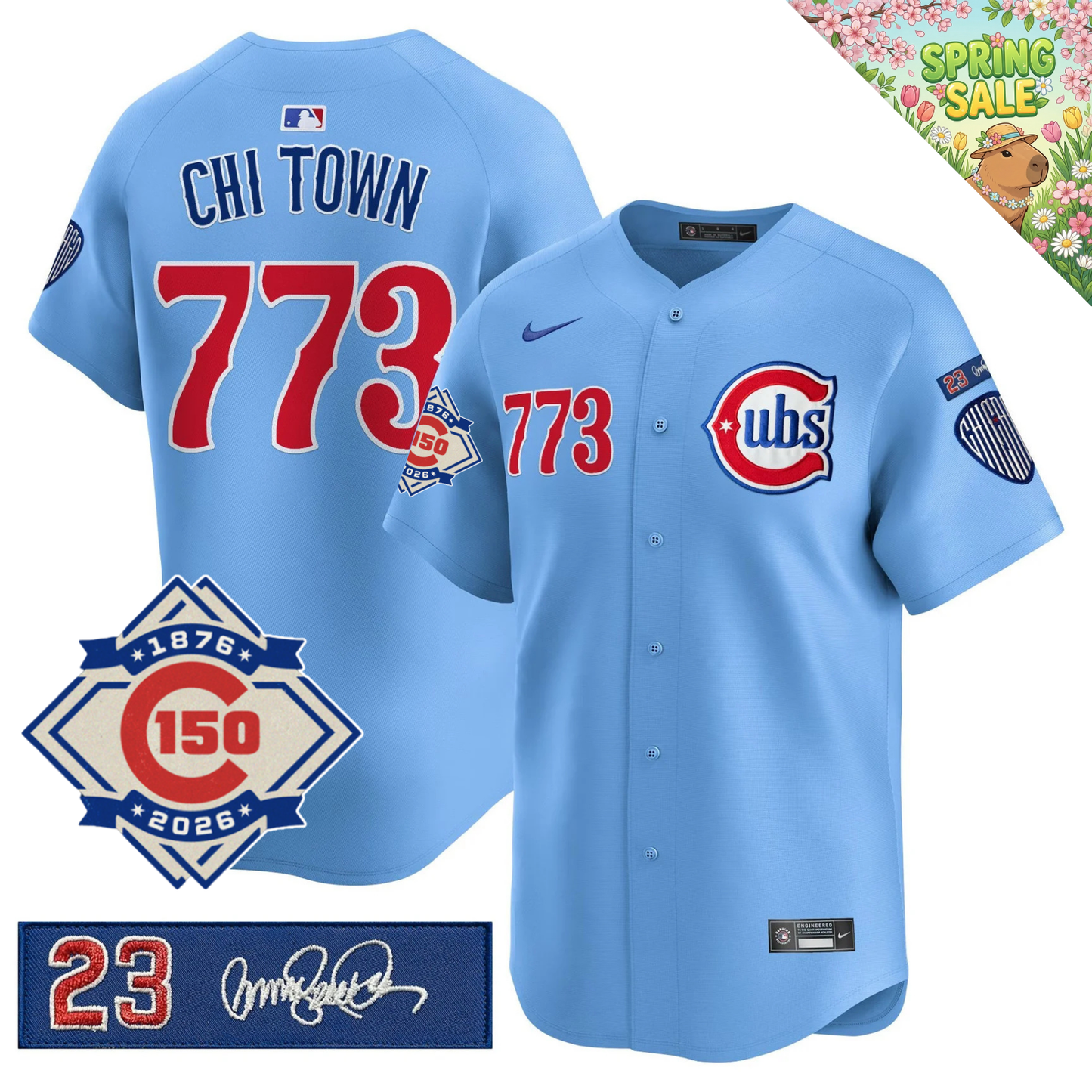CHC 150th Anniversary & 'Ryne Sandberg Tribute' Patch Vapor Premier Limited Jersey - All Stitched