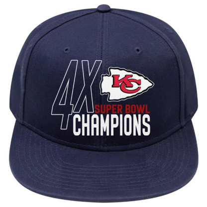 KC 4x Super Bowl Champions Snapback Cap - Printed V2