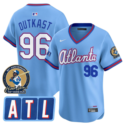 Atlanta Braves 2026 City Connect Hank Aaron 715th Home Run Patch Limited Jersey - Stitched