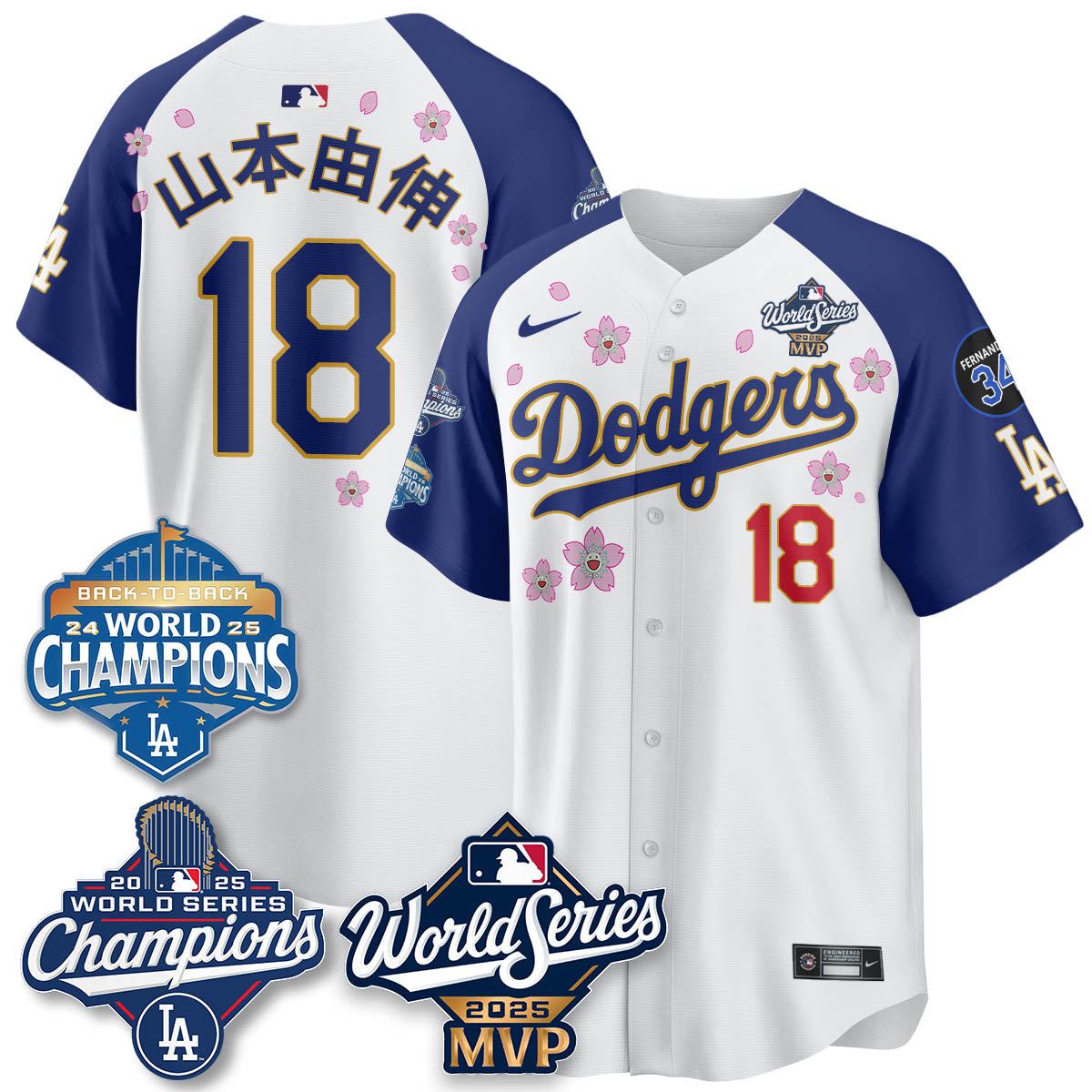 Yoshinobu Yamamoto LAD 2025 World Series MVP Jersey - All Stitched N2
