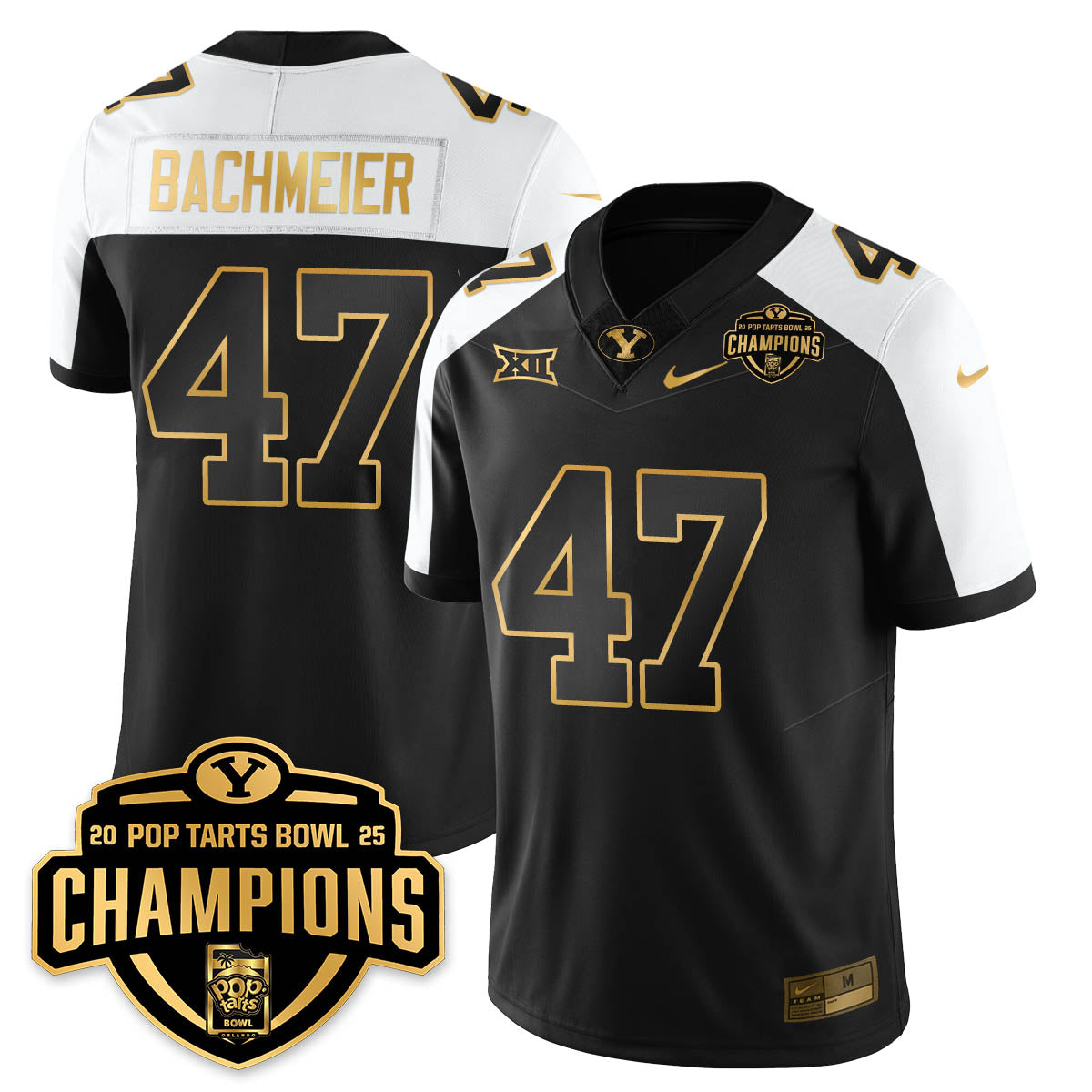BYC Football 2025 Pop-Tarts Bowl Champions Gold Jersey - All Stitched
