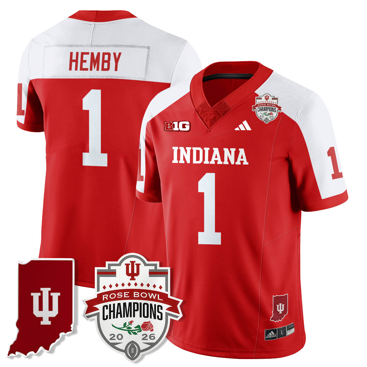 Indiana H Vapor Limited Football Jersey - Rose Bowl Champions - Stitched