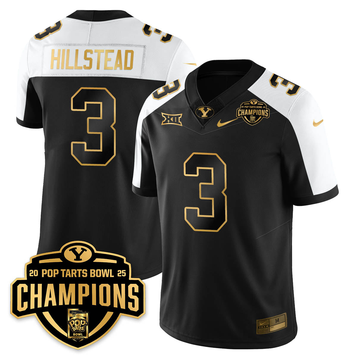 BYC Football 2025 Pop-Tarts Bowl Champions Gold Jersey - All Stitched
