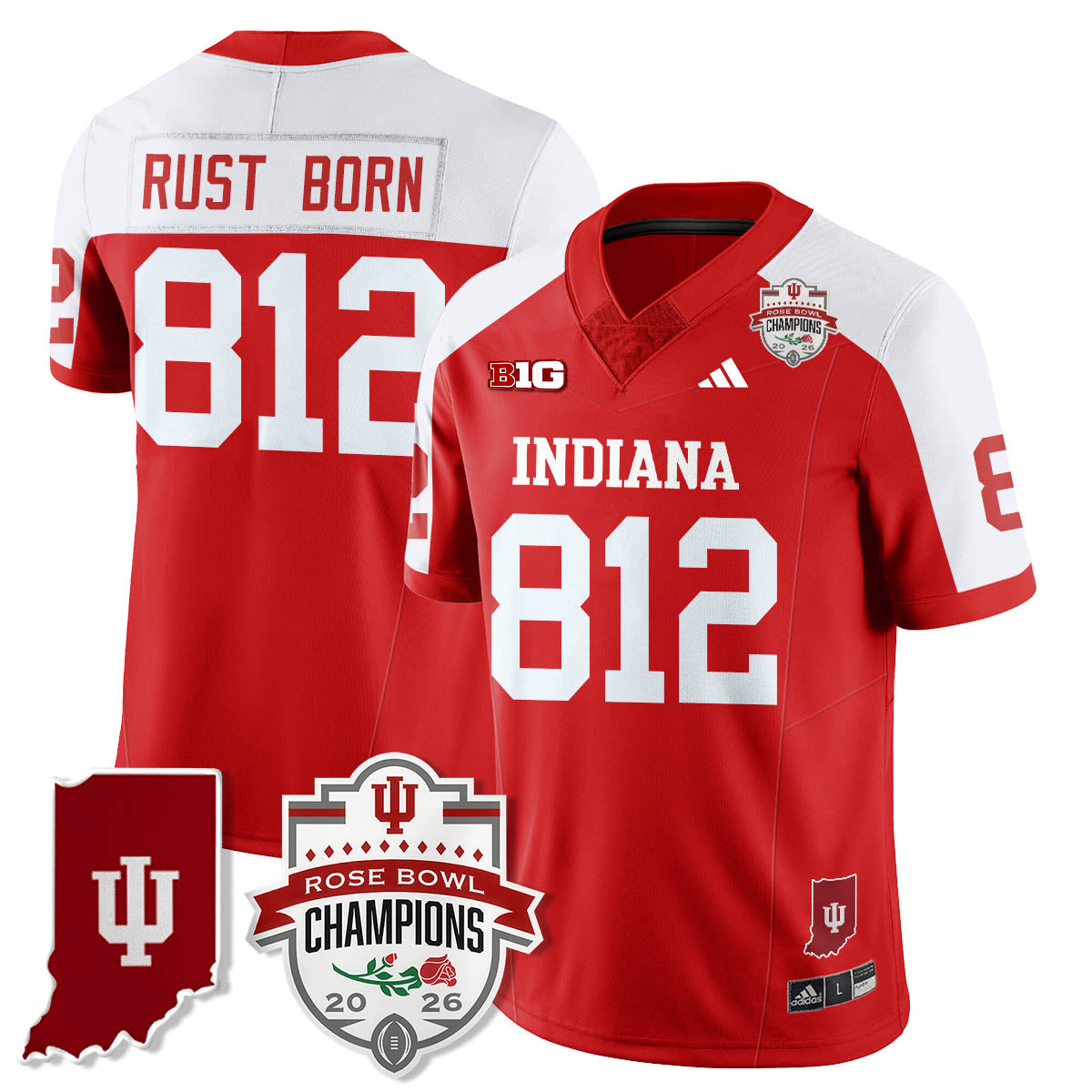 Indiana H Vapor Limited Football Jersey - Rose Bowl Champions - Stitched
