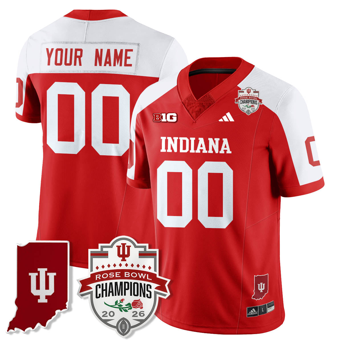 Indiana H Vapor Limited Football Custom Jersey - Rose Bowl Champions - Stitched