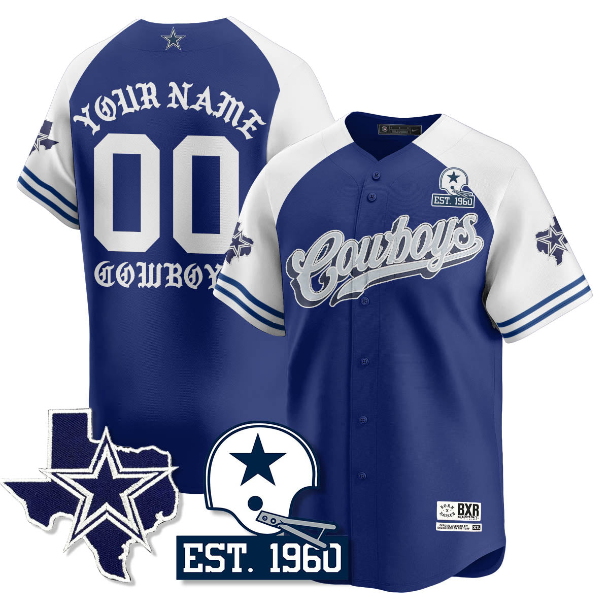 DAL Born x Raised Baseball Custom Jersey - Stitched