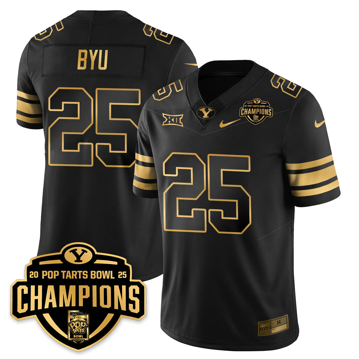 BYC Football 2025 Pop-Tarts Bowl Champions Gold Jersey - All Stitched