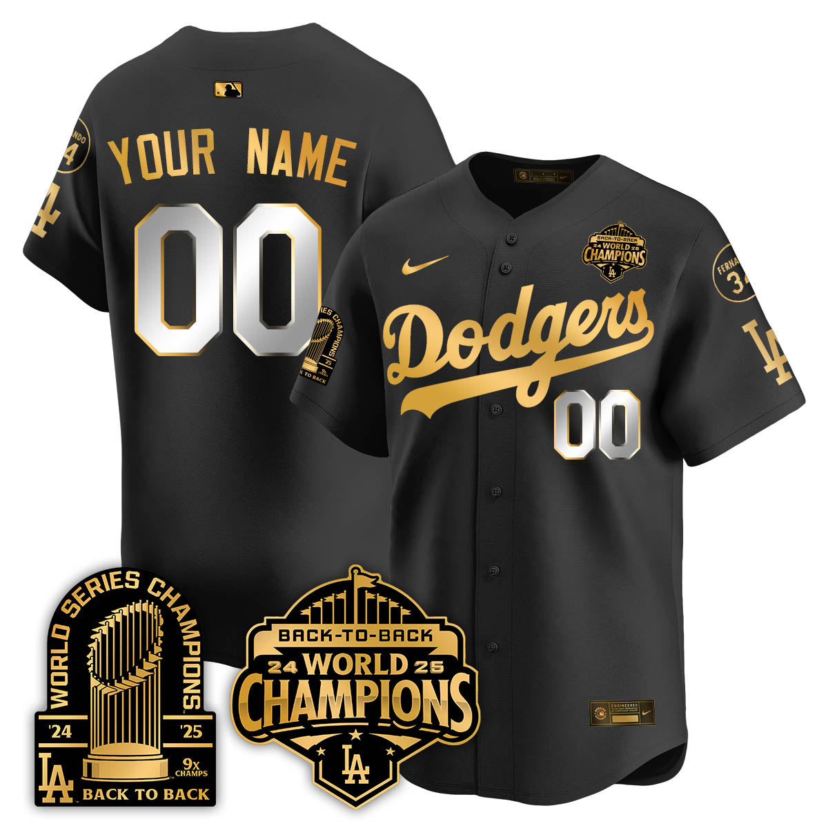 LAD 2025 World Series Champions Jersey - 9x Champs - Stitched N2