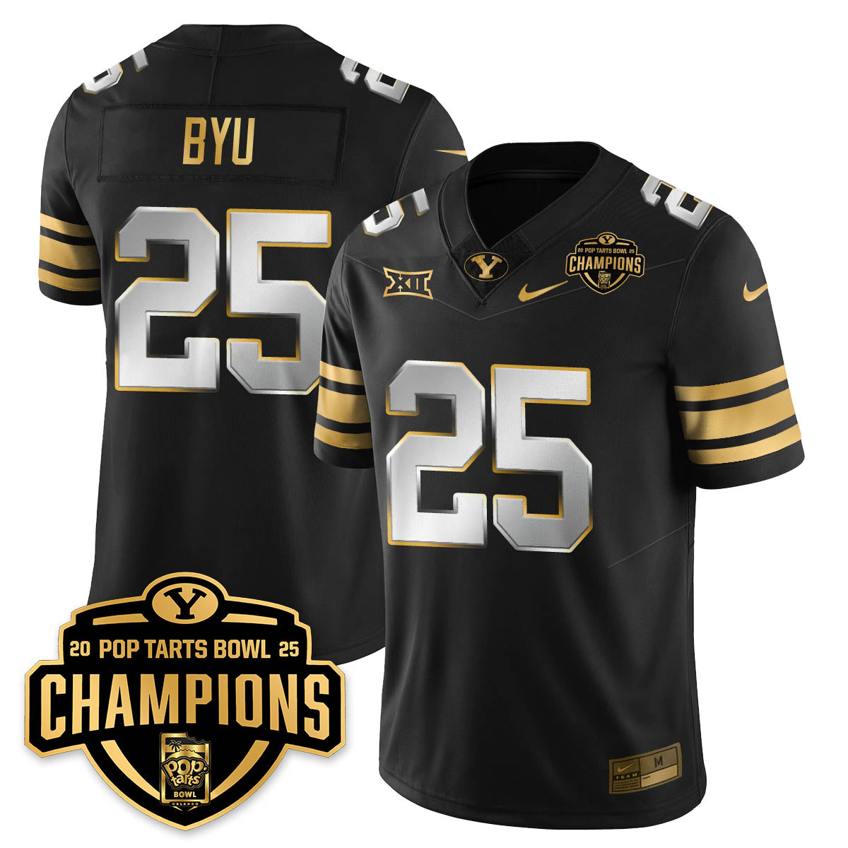 BYC Football 2025 Pop-Tarts Bowl Champions Gold Jersey - All Stitched