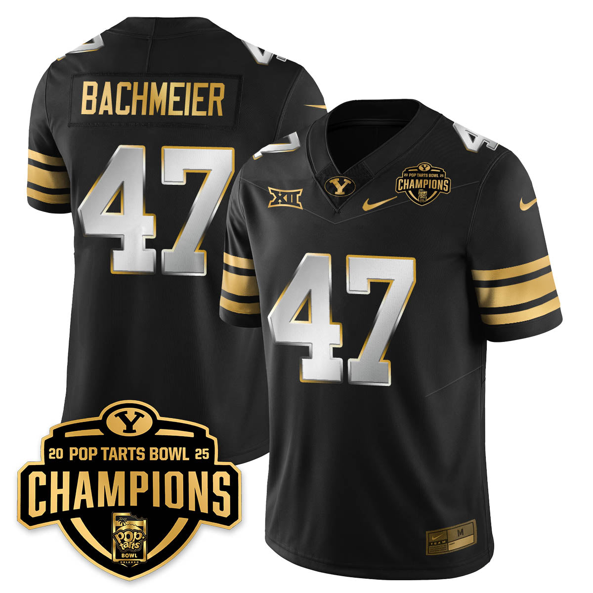 BYC Football 2025 Pop-Tarts Bowl Champions Gold Jersey - All Stitched