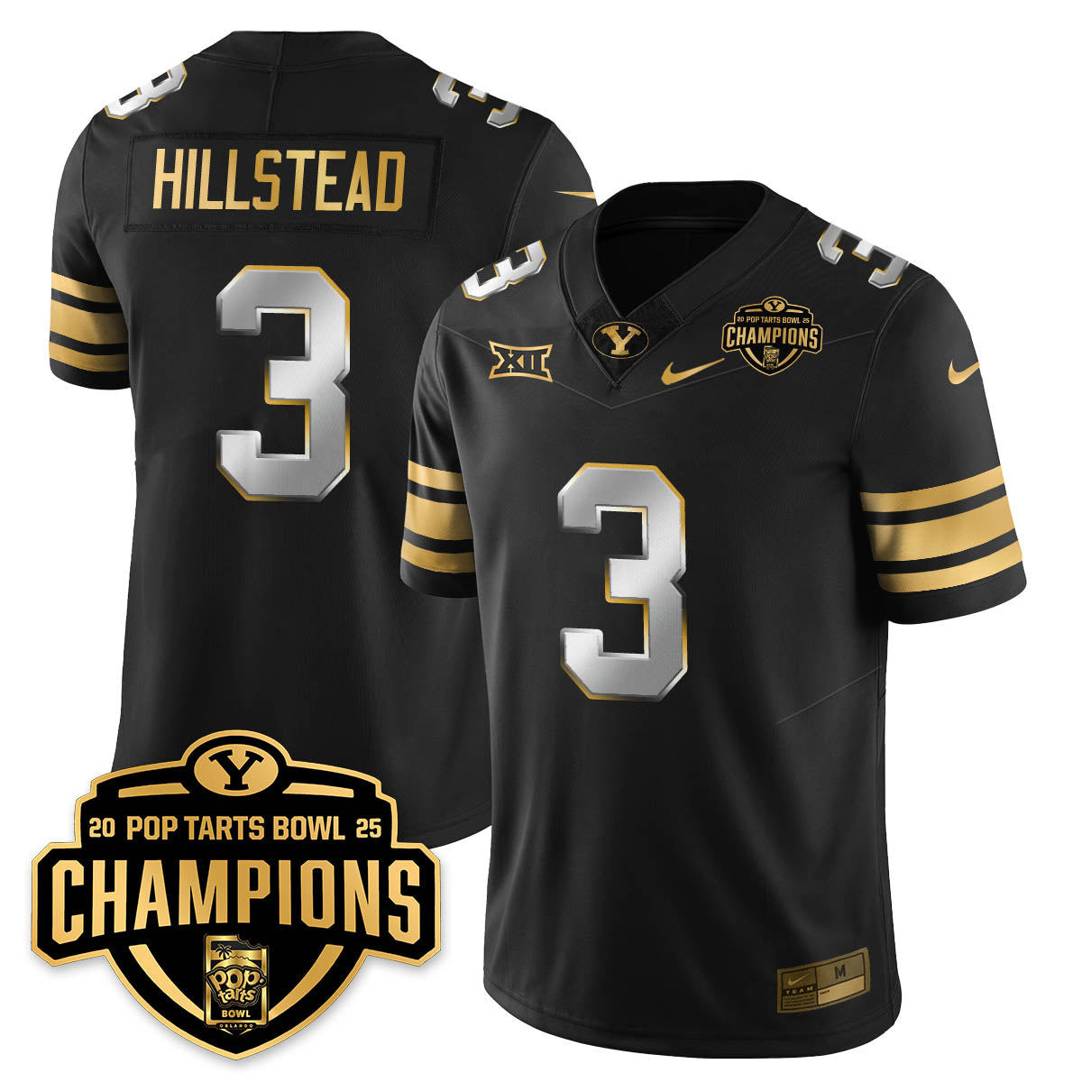 BYC Football 2025 Pop-Tarts Bowl Champions Gold Jersey - All Stitched
