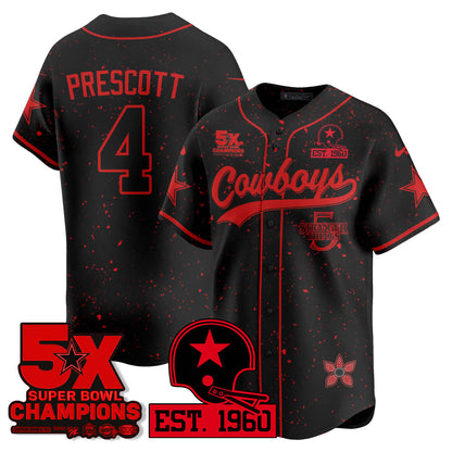 DAL Stranger Things Vapor Limited Baseball Jersey - Stitched