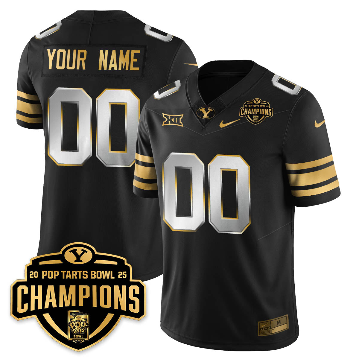 BYC Football 2025 Pop-Tarts Bowl Champions Gold Jersey - All Stitched